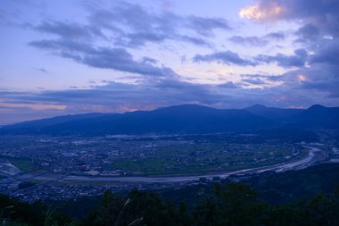 Alacakaranlıkta çalışmaya bölge, Kanagawa, Japonya Peyzaj