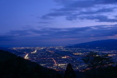 Alacakaranlıkta çalışmaya bölge, Kanagawa, Japonya Peyzaj
