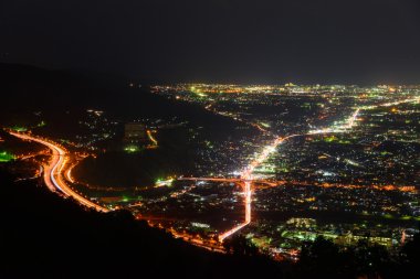 Gece manzaraya çalışmaya bölge, Kanagawa, Japonya