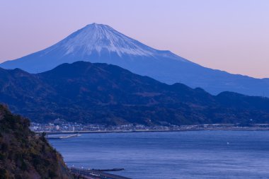 Manzara şafakta Satta pass Shizuoka, Japonya