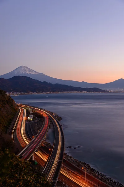 Táj a Satta pass hajnalban, Shizuoka, Japán — Stock Fotó