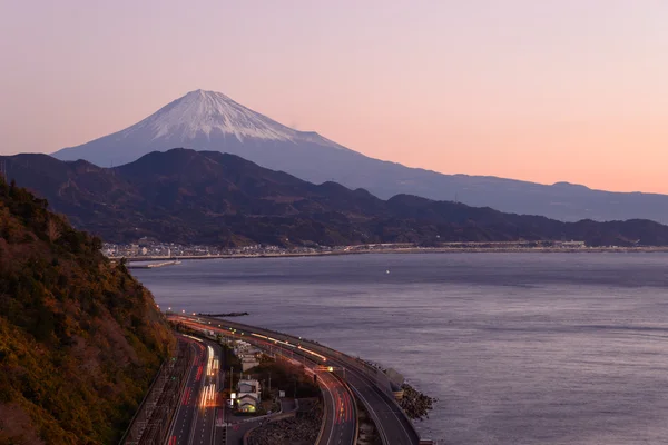 Táj a Satta pass hajnalban, Shizuoka, Japán — Stock Fotó