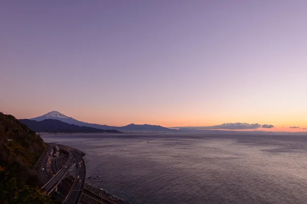 Táj a Satta pass hajnalban, Shizuoka, Japán — Stock Fotó