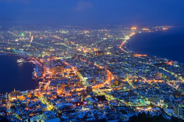 Miasto Hakodate w mroku — Zdjęcie stockowe