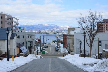 Hachimanzaka and the port of Hakodate in the city of Hakodate, Hokkaido clipart