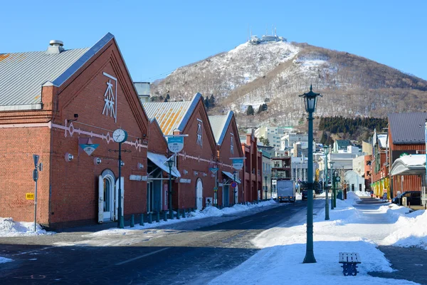 Armazém de tijolos vermelhos Kanemori em Hakodate, Hokkaido — Fotografia de Stock