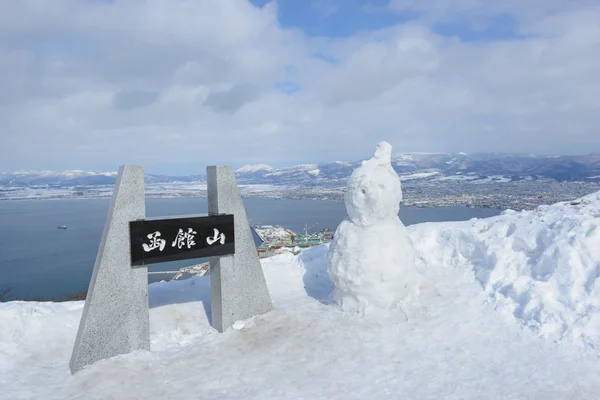 Cumbre del Monte Hakodate en el paisaje urbano de Hakodate, Hokkaido — Foto de Stock