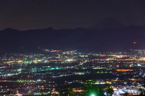 Vista nocturna de la ciudad de Kofu — Foto de Stock