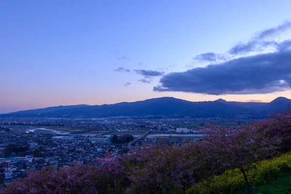 Krajobraz w mroku w regionie Seisho, Kanagawa, Japonia — Zdjęcie stockowe