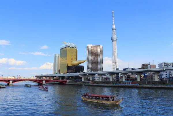 Tokio Skytree i Sumida Rzeka w Tokio — Zdjęcie stockowe