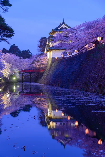 Flores de cerejeira no Hirosaki Park — Fotografia de Stock