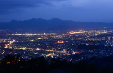 Morioka şehir alacakaranlık