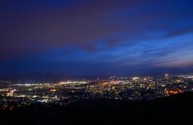 Morioka şehir alacakaranlık