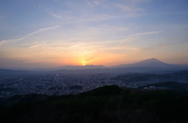 Miasto Morioka w zmierzchu — Zdjęcie stockowe