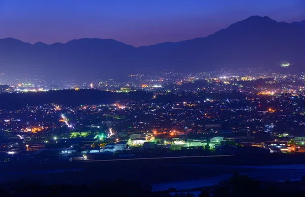 Iida city at dusk — Stock Photo, Image