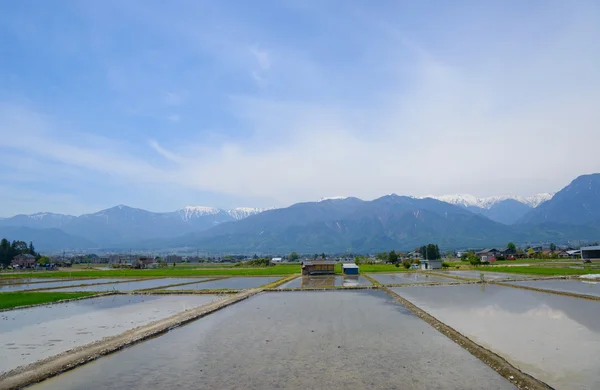 Krajobraz Kotliny Matsumoto, Nagano, Japonia — Zdjęcie stockowe