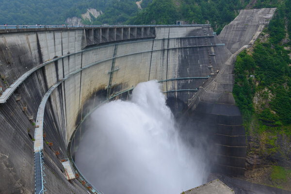 Kurobe dam in Toyama, Japan