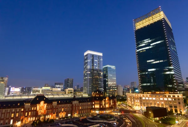 Scena nocy Tokyo Station — Zdjęcie stockowe