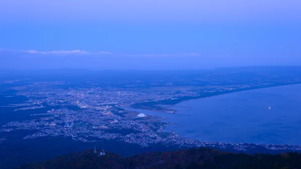 Escena nocturna de la ciudad de Mutsu — Foto de Stock