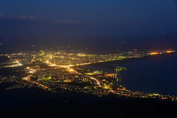 Escena nocturna de la ciudad de Mutsu — Foto de Stock