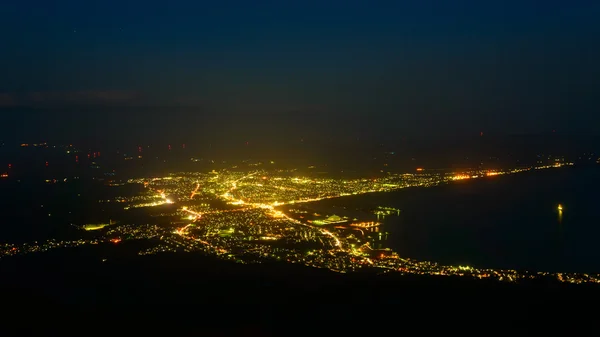 Escena nocturna de la ciudad de Mutsu — Foto de Stock