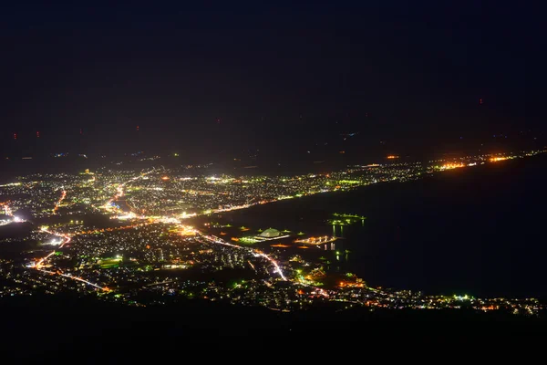 Escena nocturna de la ciudad de Mutsu — Foto de Stock