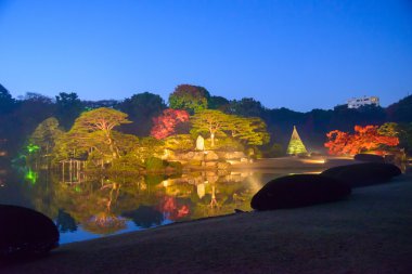 Rikugien Bahçe, Komagome, Tokyo sonbahar yaprakları