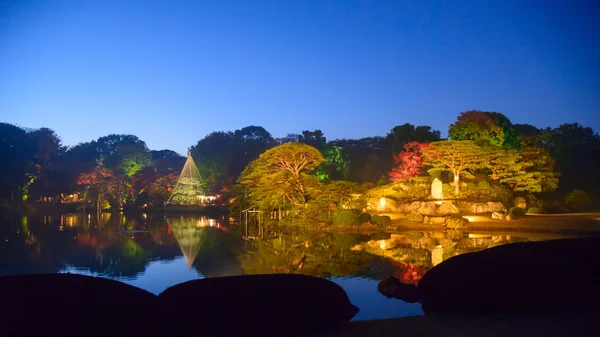 Liście jesienią w ogrodzie Rikugien, Komagome, Tokio — Zdjęcie stockowe