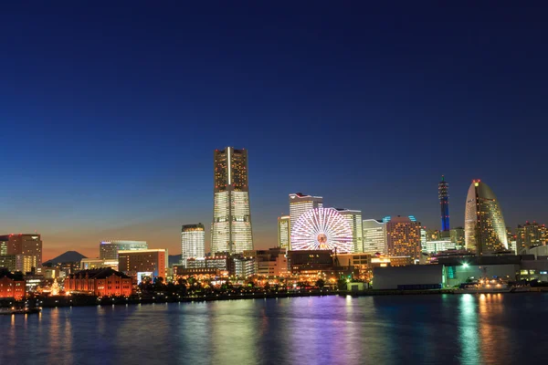 Minatomirai 21 area in the twilight in Yokohama, Japan Royalty Free Stock Photos