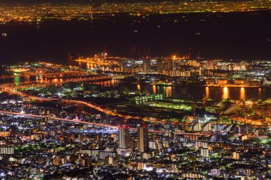 Kobe at night, View from the Kukuseidai of Mt.Maya