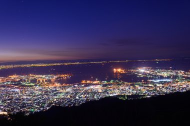 Kobe in the twilight, View from the Kukuseidai of Mt.Maya