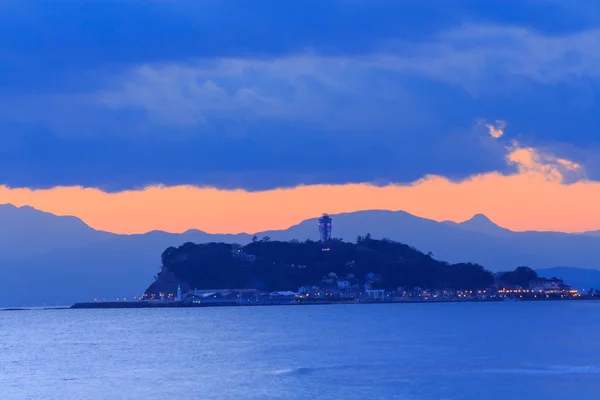 黄昏时的江之岛 — 图库照片