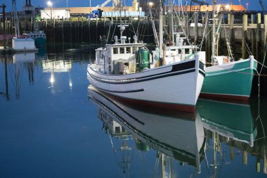 Northhead Grand Manan Limanı 'ndaki Gece Sardalya Taşıyıcısı filosu