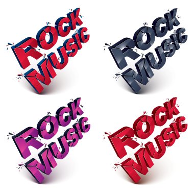 Boyutsal paramparça rock müzik metin seti
