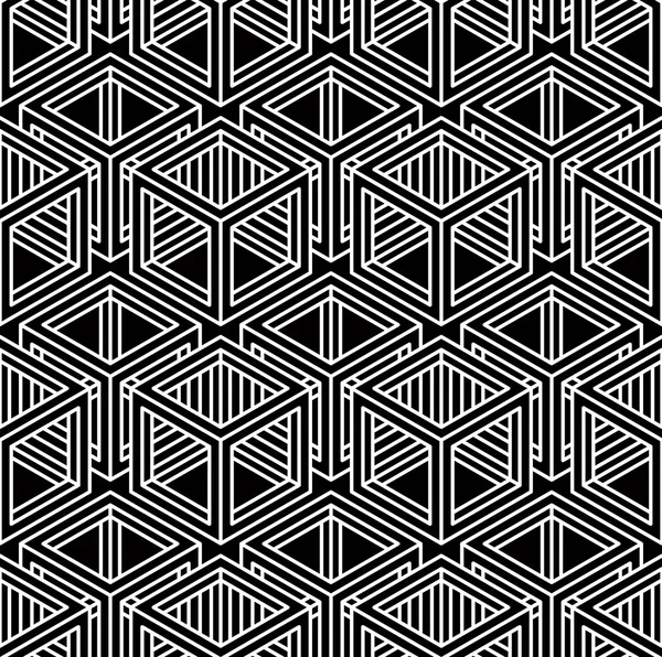 Endlose monochrome symmetrische Muster — Stockvektor