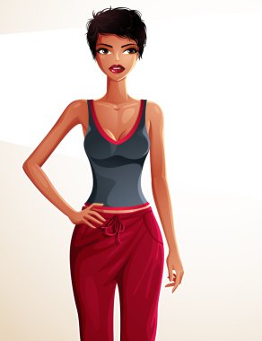Sexy flirting woman full-length portrait