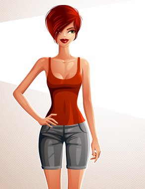 Seksi coquette beyaz bir kadın