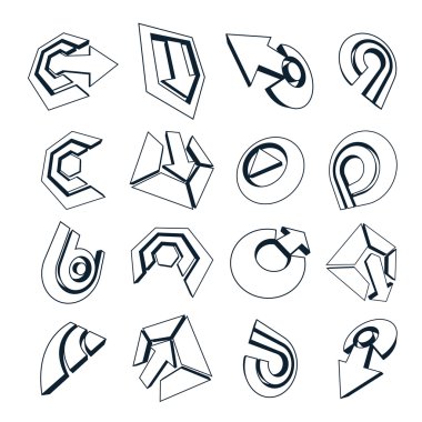 Tek renkli soyut şekiller