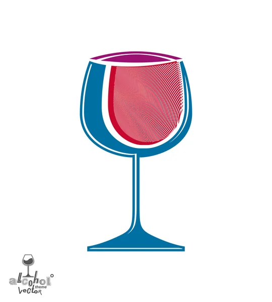 Classico calice da vino rosa elegante — Vettoriale Stock