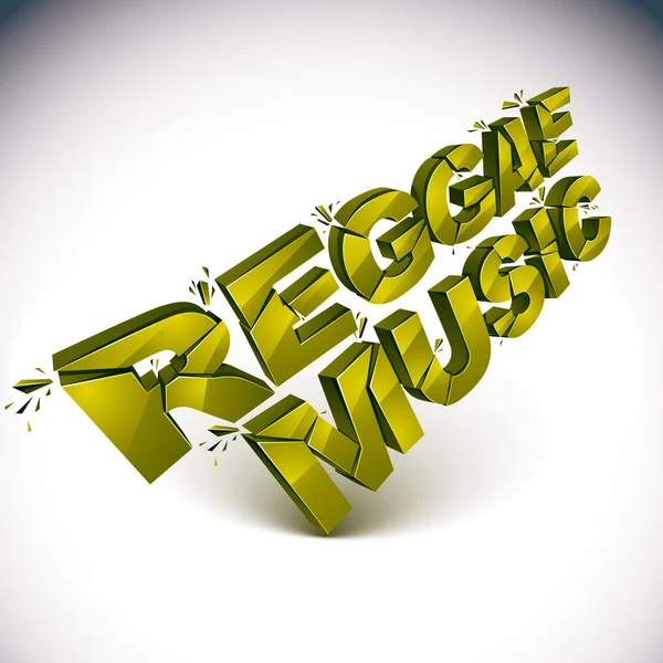Reggae zene szöveg tört darabokra — Stock Vector