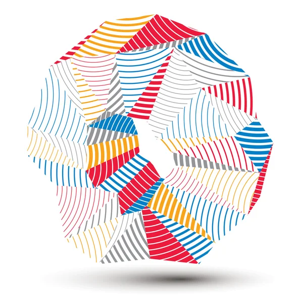 Objet rayé abstrait 3D asymétrique — Image vectorielle
