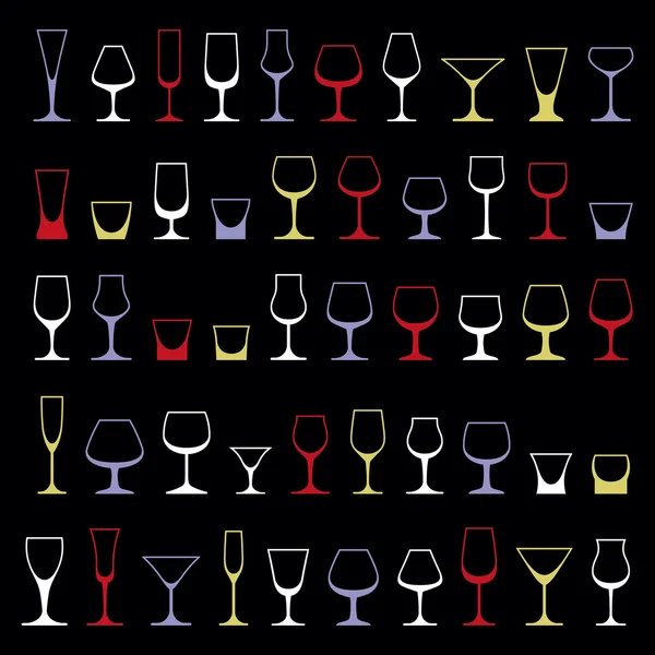 Decorative drinking glasses collection. — Stock Vector