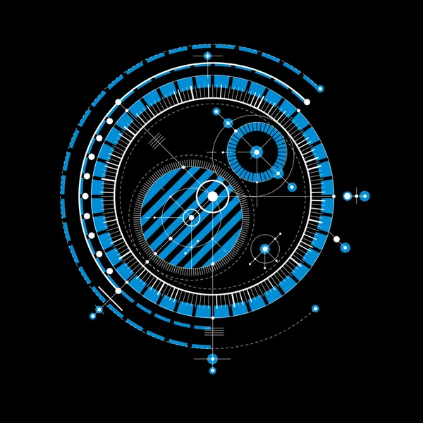 Technical blueprint, blue vector digital — Stock Vector