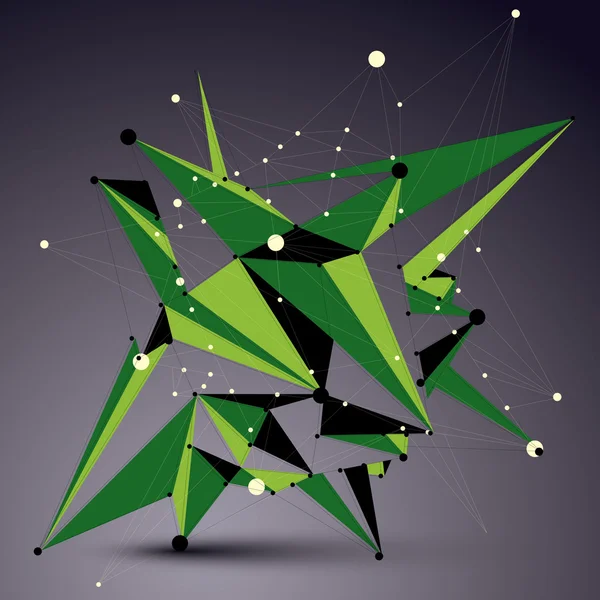 緑色のデジタル頂点オブジェクト — ストックベクタ