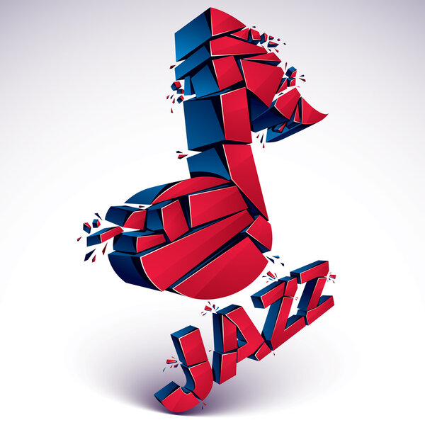 музыкальная нота с пятнами и преломлениями
