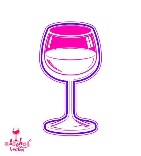 Realistische 3d wijnglas, drank thema — Stockvector