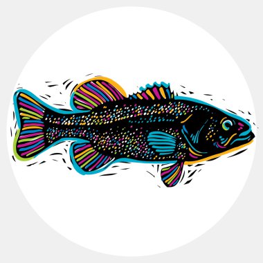 drawing of freshwater fish with fins