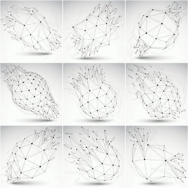 Düşük Poli kümesi şekiller yıkıldı