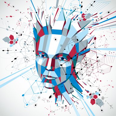 \low poly portrait of a smart woman