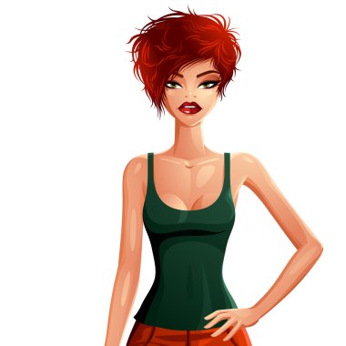 Çekici beyaz deri kadın